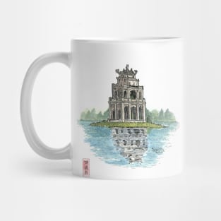 Turtle Tower Hanoi Vietnam (Hồ Hoàn Kiếm) Illustration Mug